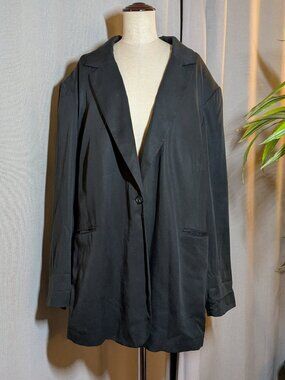 CP Shades 100% Linen Blazer Blue Pockets Size Medium